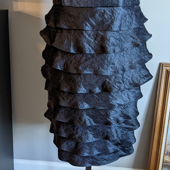 R&M Richards Black Ruffle Cocktail Dress - 8P - Picture 7 of 16